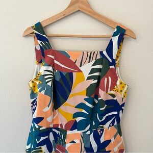 Boden | Aubrey Tropical Foliage Dress Ivory Leafy Tropics